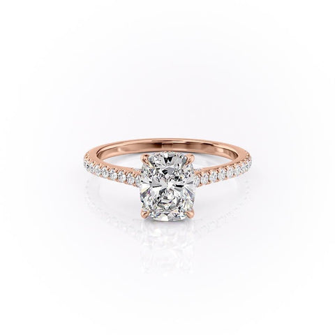 2.0 CT Elongated Cushion Cut Hidden Halo Pave Setting Moissanite Engagement Ring 12 2.0 CT Elongated Cushion Cut Hidden Halo Pave Setting Moissanite Engagement Ring 12