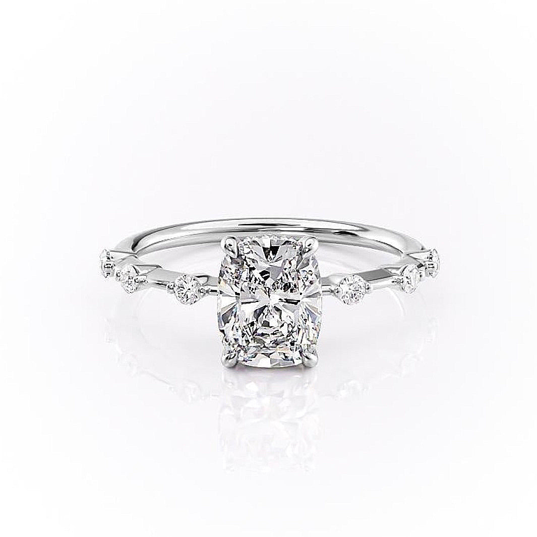 2.0 CT Elongated Cushion Cut Solitaire Dainty Style Moissanite Engagement Ring 8 2.0 CT Elongated Cushion Cut Solitaire Dainty Style Moissanite Engagement Ring 8