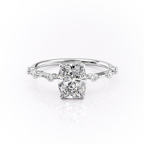 2.0 CT Elongated Cushion Cut Solitaire Dainty Style Moissanite Engagement Ring 8 2.0 CT Elongated Cushion Cut Solitaire Dainty Style Moissanite Engagement Ring 8