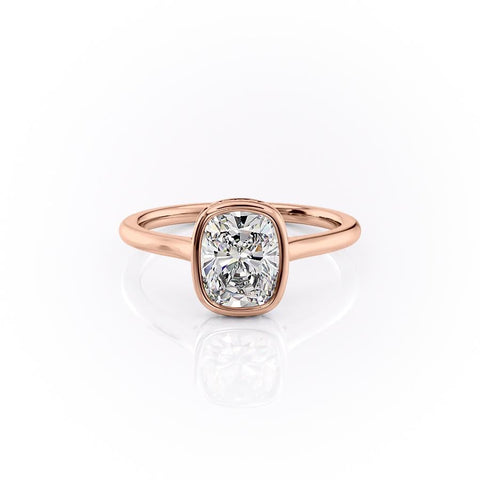 2.0 CT Cushion Cut Solitaire Bezel Hidden Halo Setting Moissanite Engagement Ring 12 2.0 CT Cushion Cut Solitaire Bezel Hidden Halo Setting Moissanite Engagement Ring 12