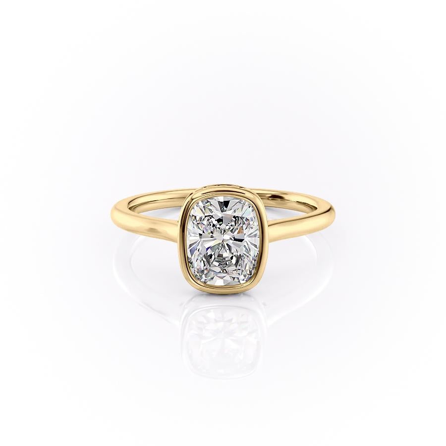 2.0 CT Cushion Cut Solitaire Bezel Hidden Halo Setting Moissanite Engagement Ring 11 2.0 CT Cushion Cut Solitaire Bezel Hidden Halo Setting Moissanite Engagement Ring 11