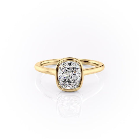 2.0 CT Cushion Cut Solitaire Bezel Hidden Halo Setting Moissanite Engagement Ring 11 2.0 CT Cushion Cut Solitaire Bezel Hidden Halo Setting Moissanite Engagement Ring 11