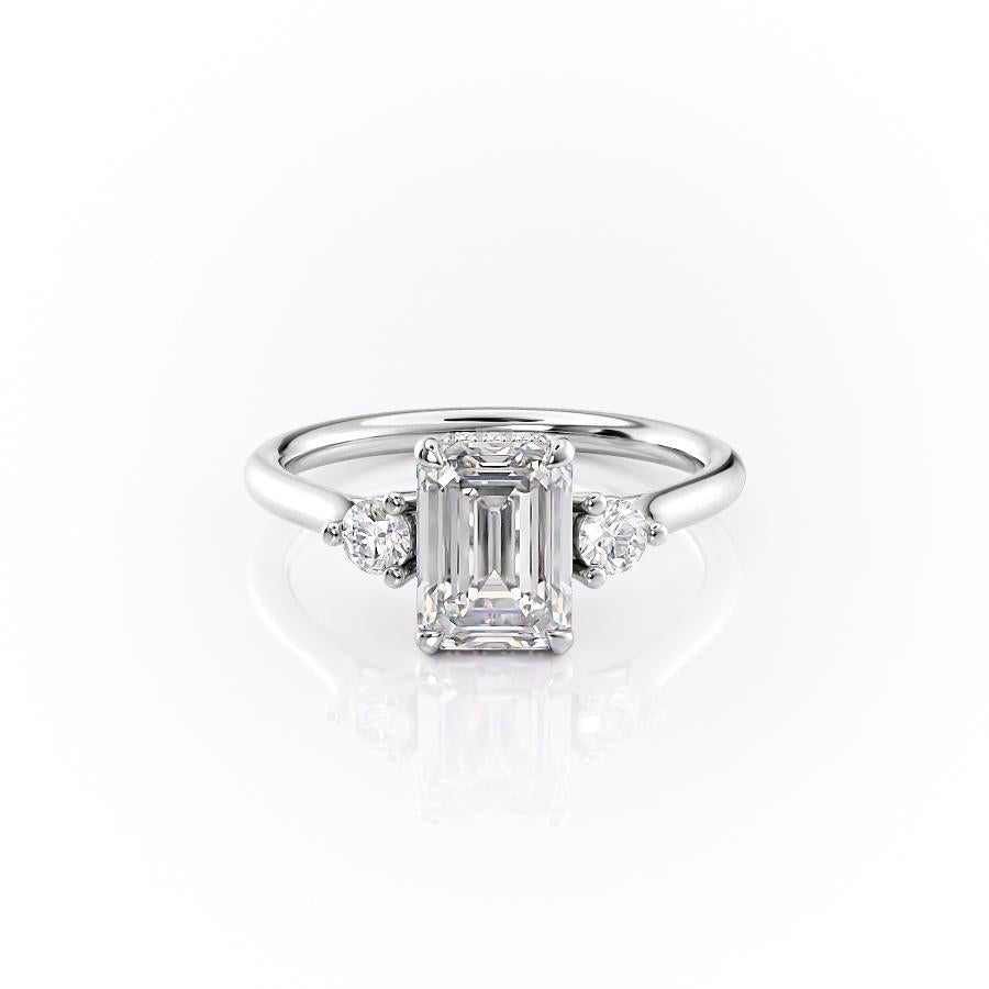 1.91 CT Emerald Cut Three Stone Moissanite Engagement Ring 10 1.91 CT Emerald Cut Three Stone Moissanite Engagement Ring 10