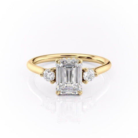 1.91 CT Emerald Cut Three Stone Moissanite Engagement Ring 11 1.91 CT Emerald Cut Three Stone Moissanite Engagement Ring 11