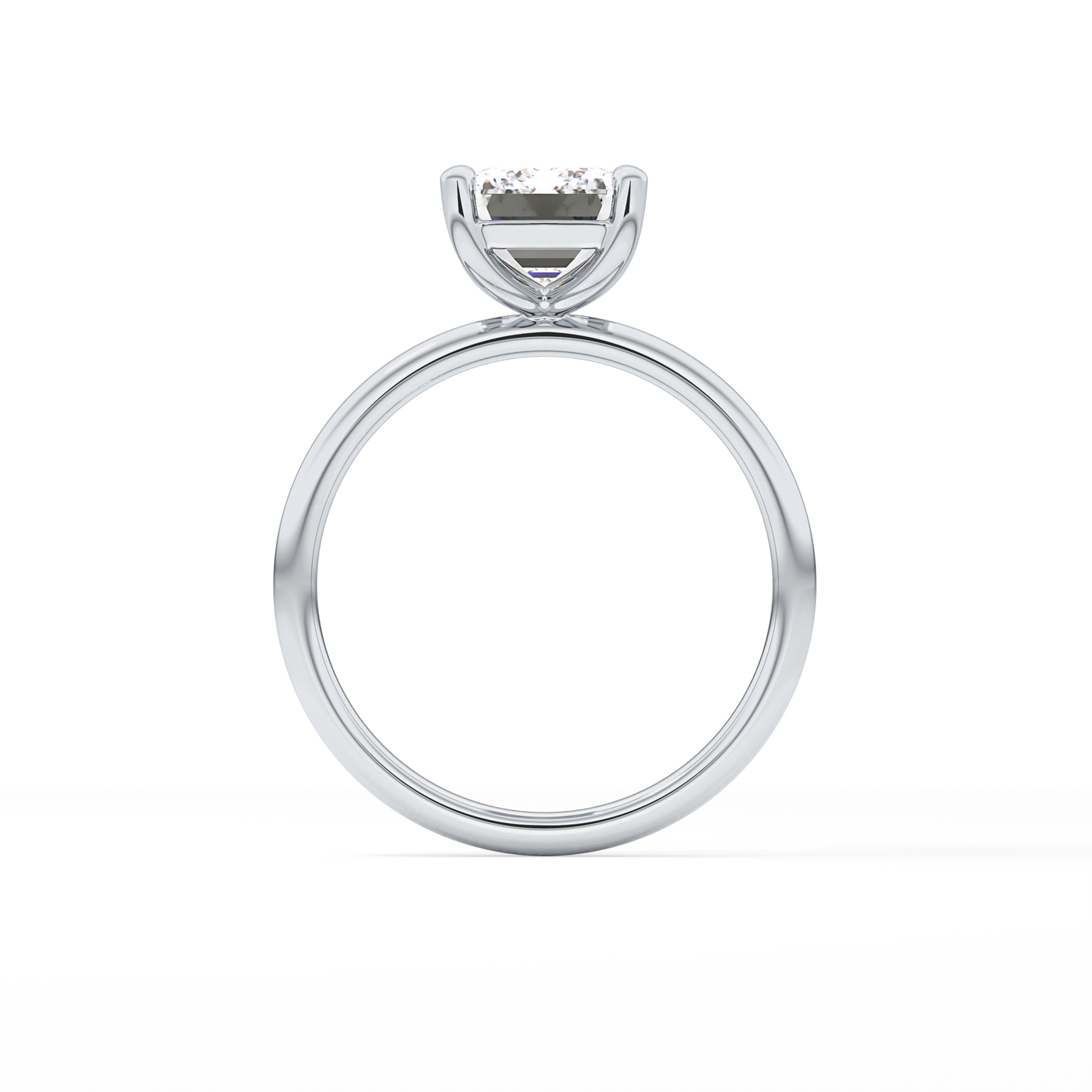 Emerald Solitaire Lab Grown Diamond Engagement Ring