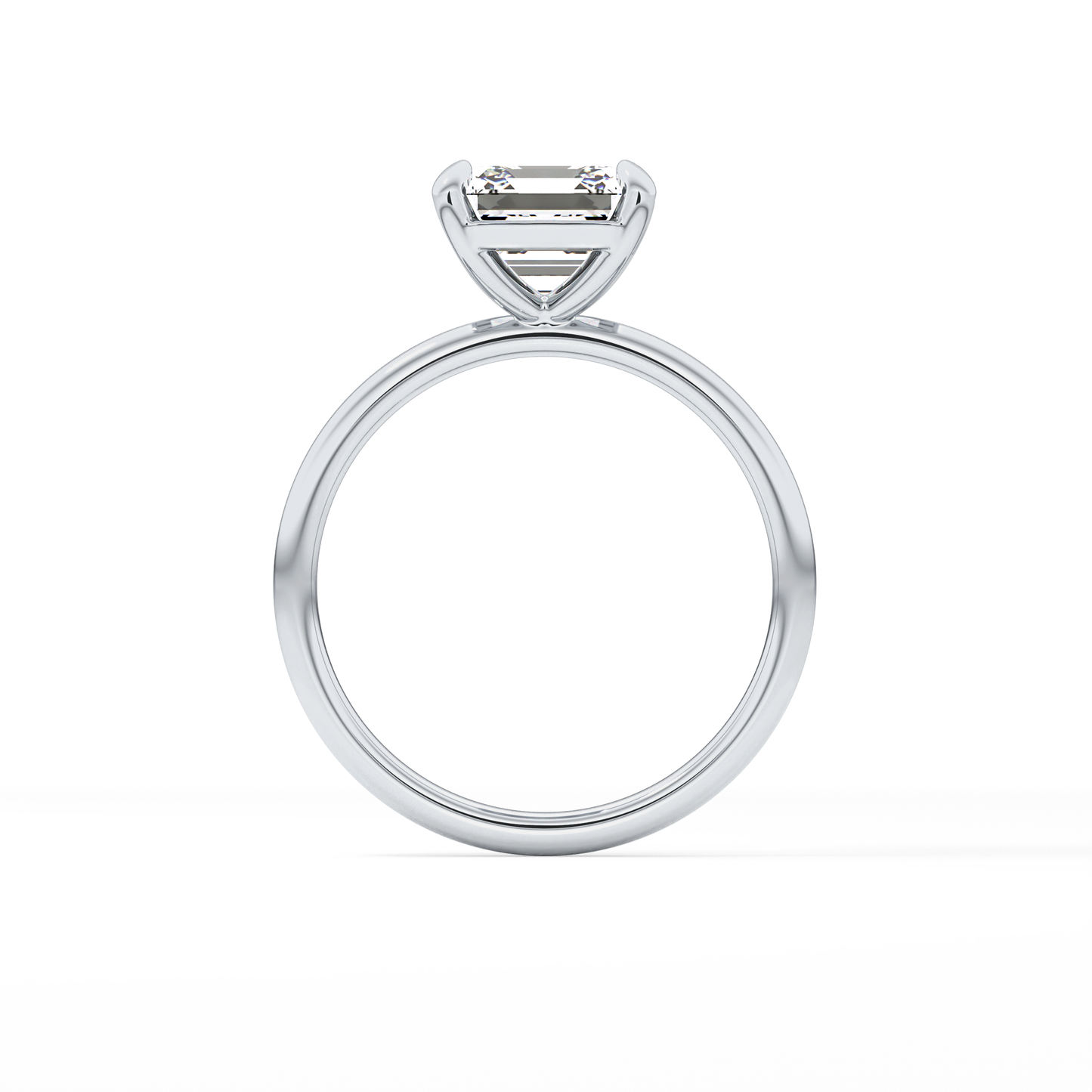 Asscher Solitaire Lab Grown Diamond Engagement Ring