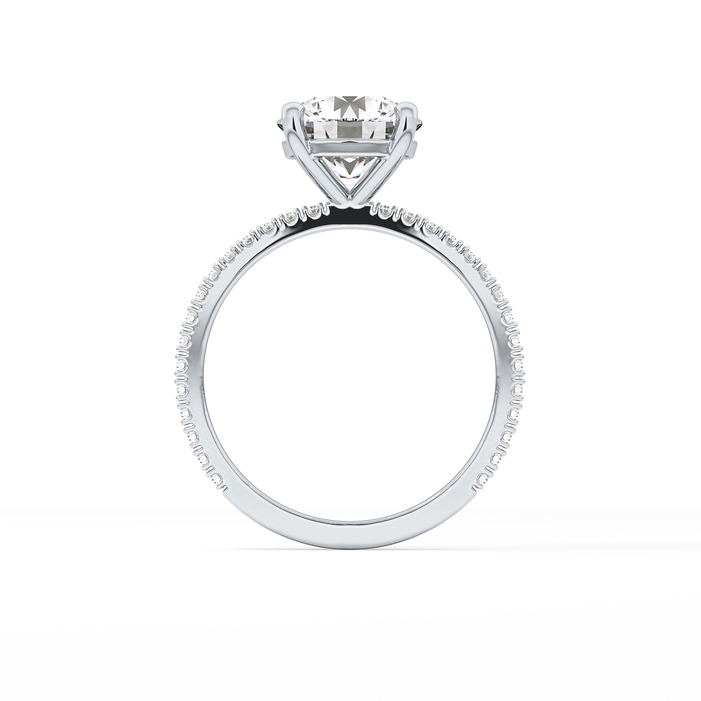 Round Pave Lab Grown Diamond Engagement Ring