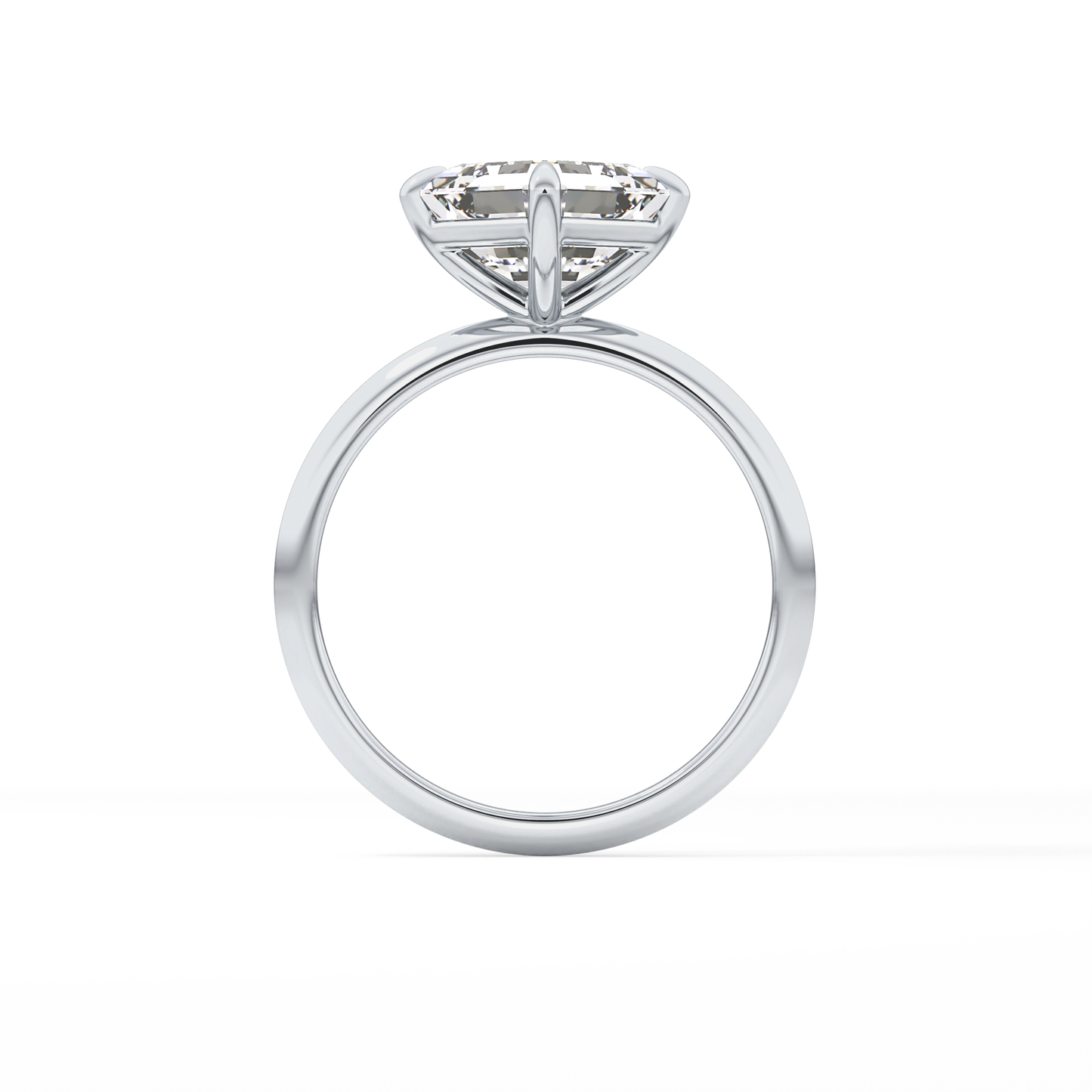 East West Asscher Solitaire Lab Grown Diamond Engagement Ring