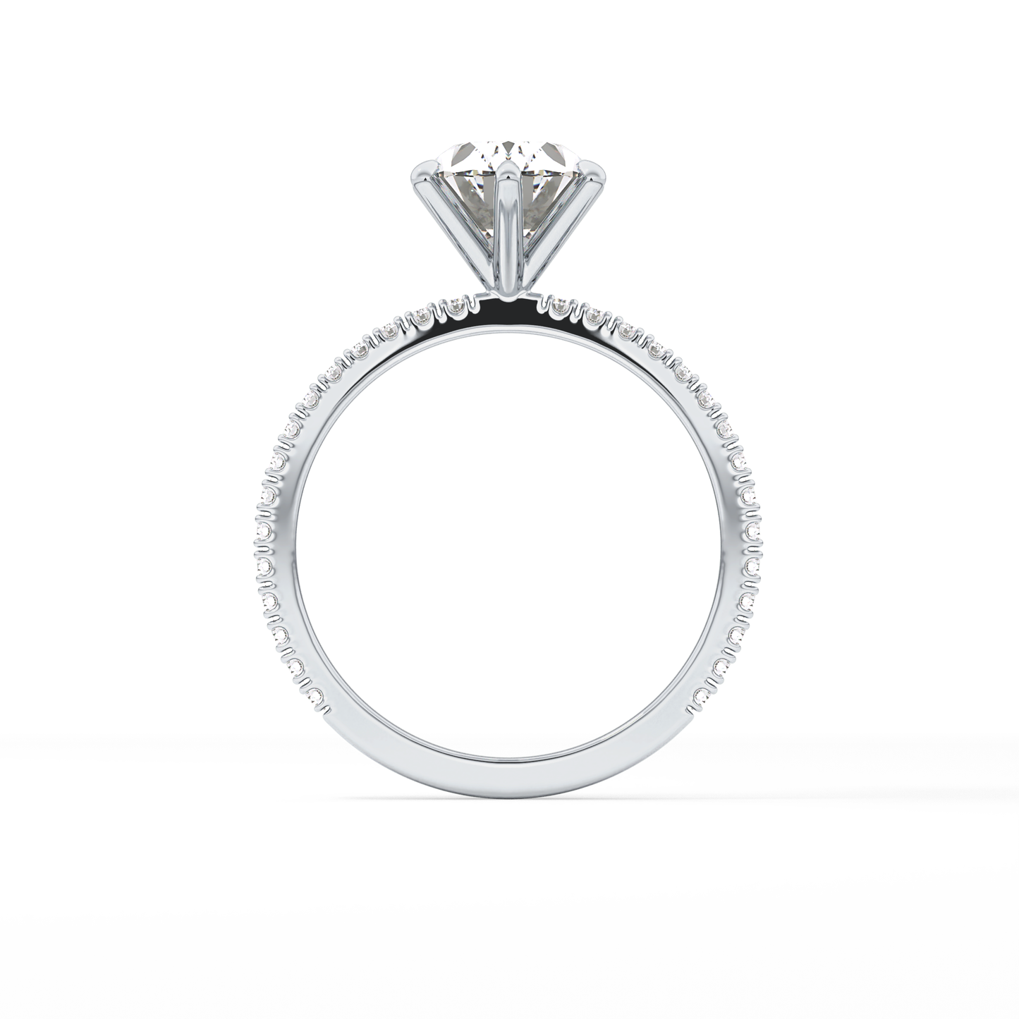 Oval Pave Lab Grown Diamond Engagement Ring