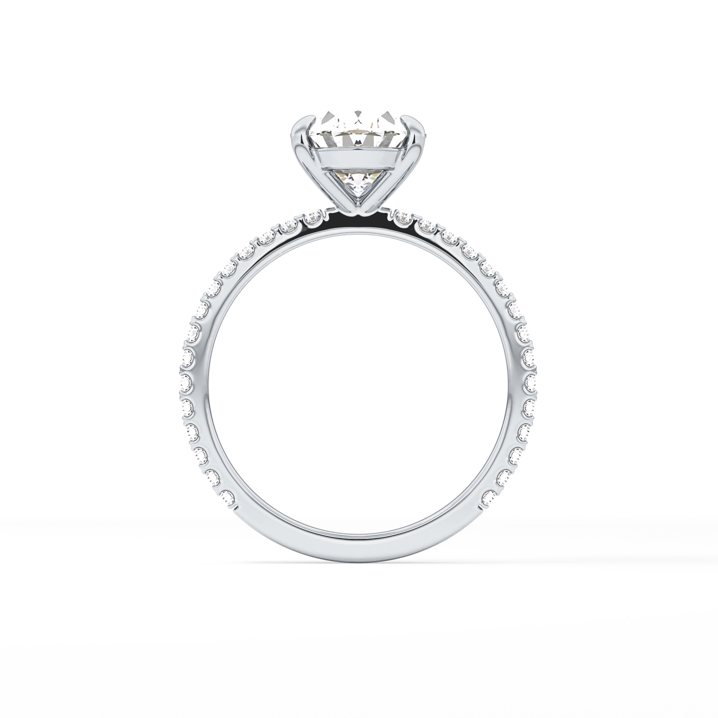 Oval Pave Lab Grown Diamond Engagement Ring