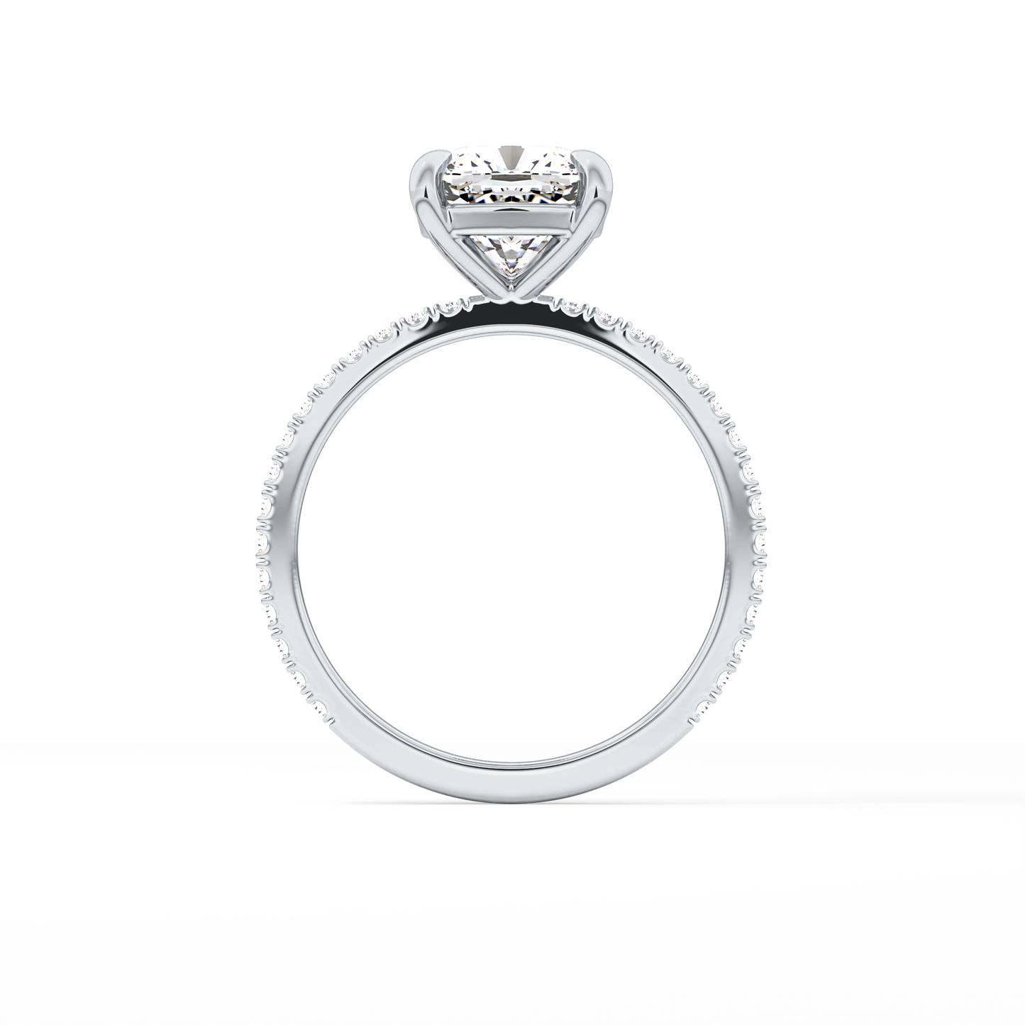 Cushion Pave Lab Grown Diamond Engagement Ring