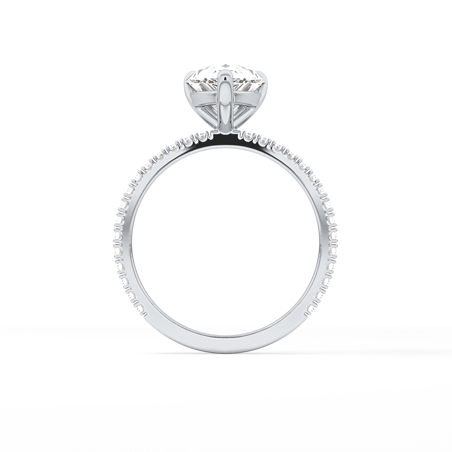 Pear Pave Lab Grown Diamond Engagement Ring
