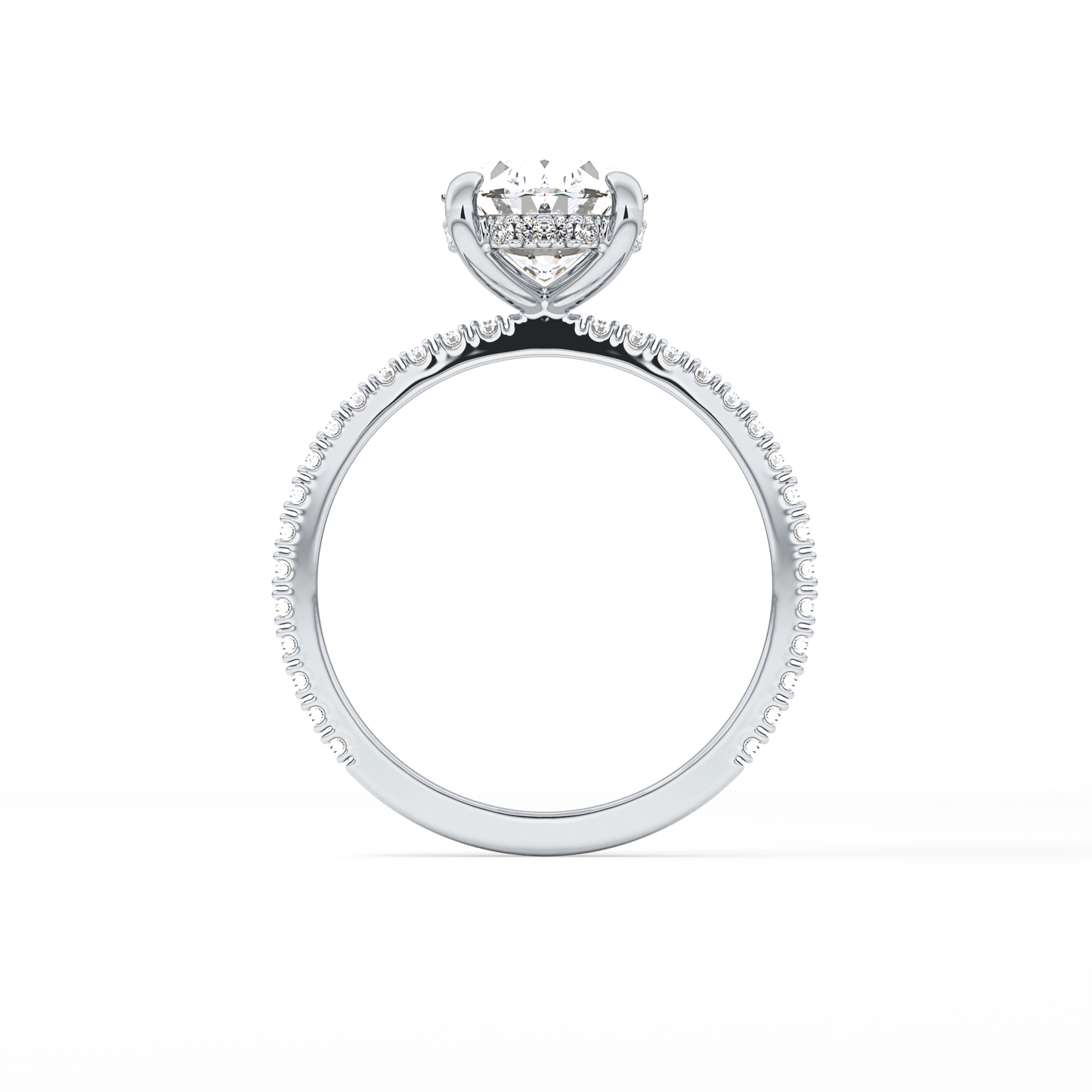 Oval Pave Lab Grown Diamond Engagement Ring