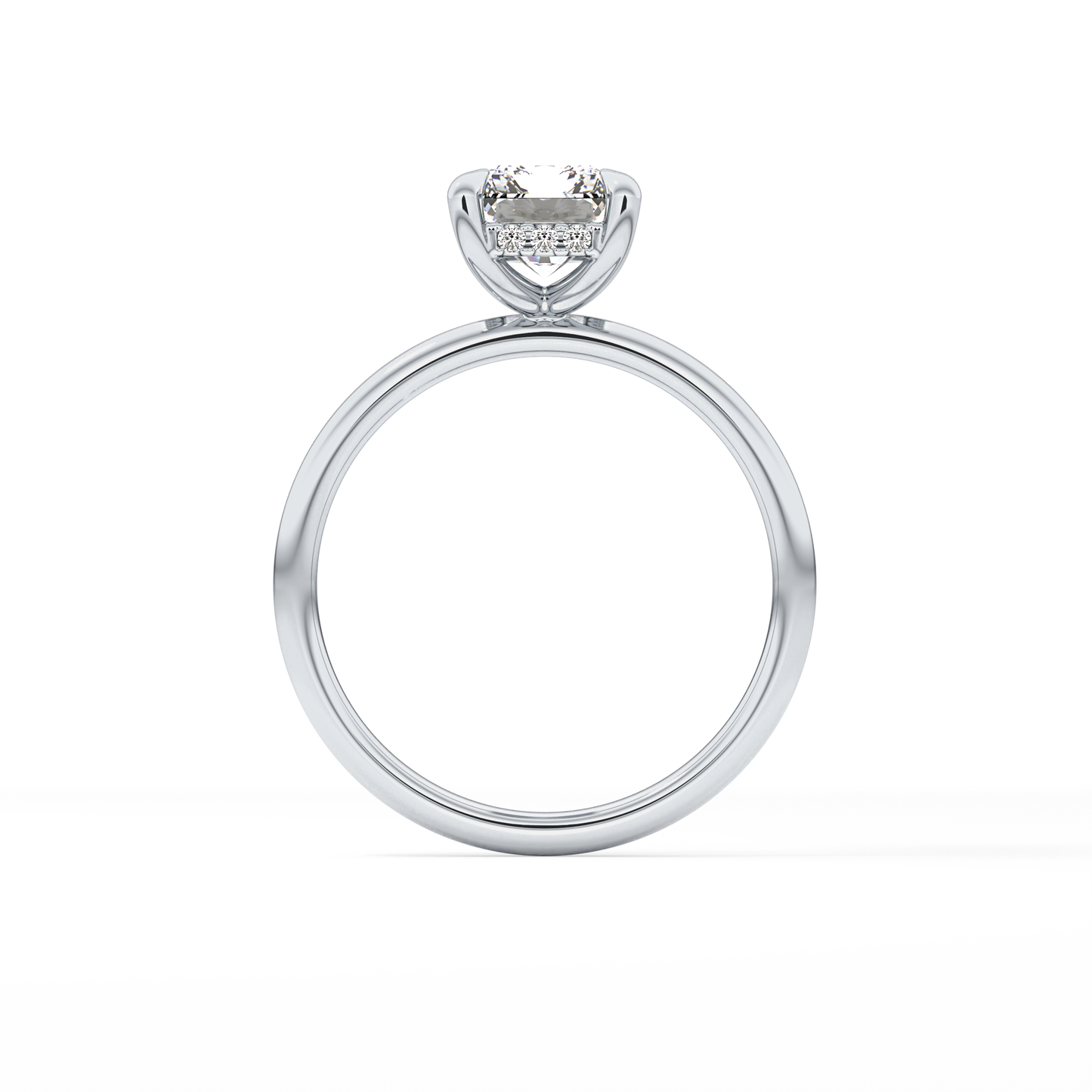 Radiant Hidden Halo Lab Grown Diamond Engagement Ring