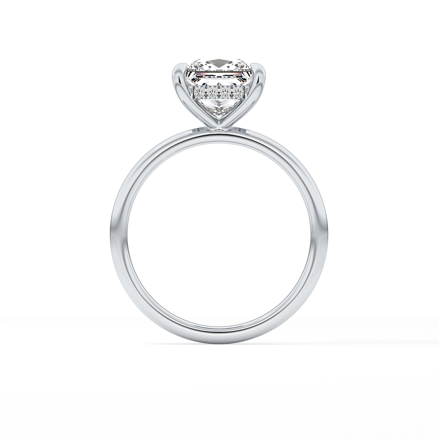 Princess Hidden Halo Lab Grown Diamond Engagement Ring