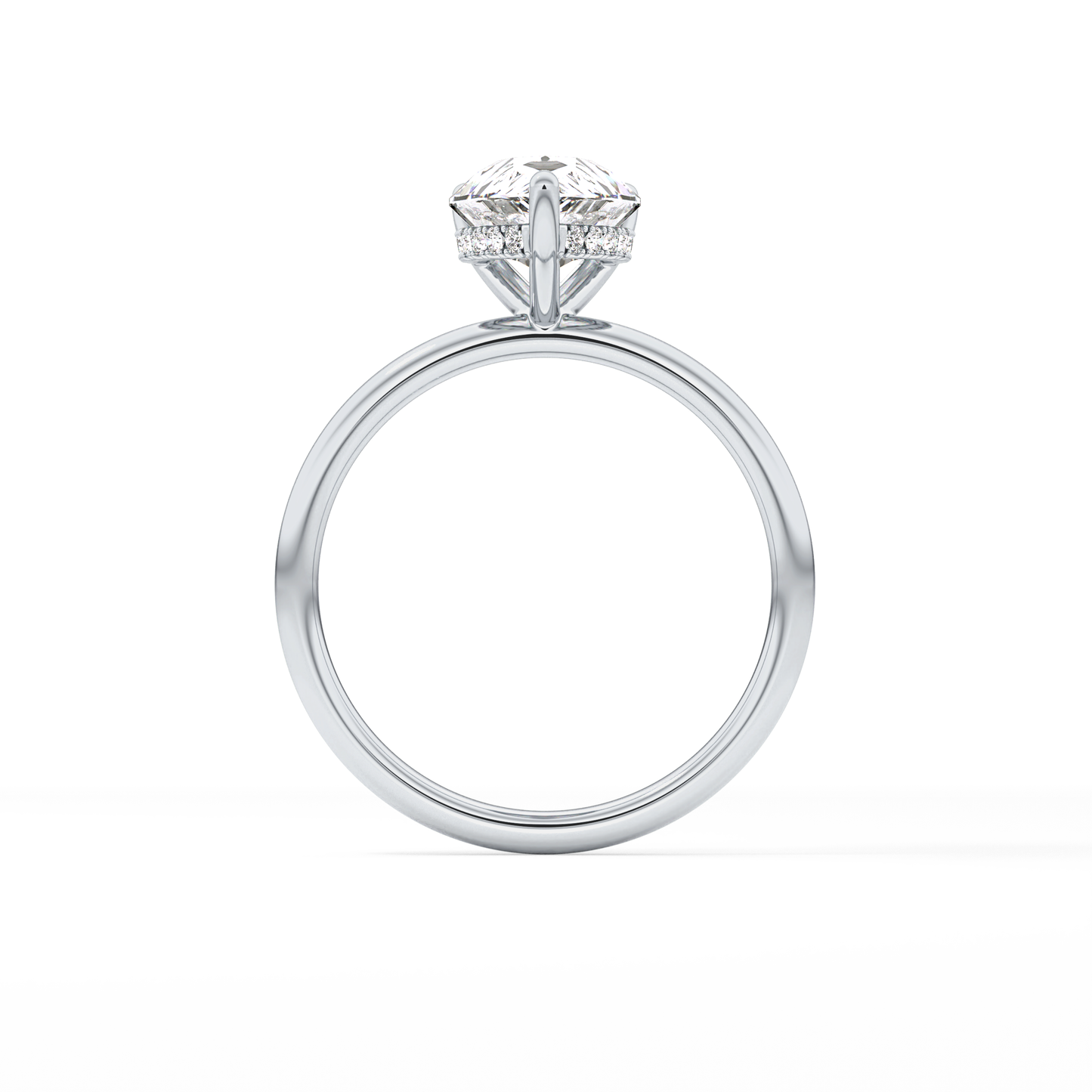 Pear Hidden Halo Lab Grown Diamond Engagement Ring