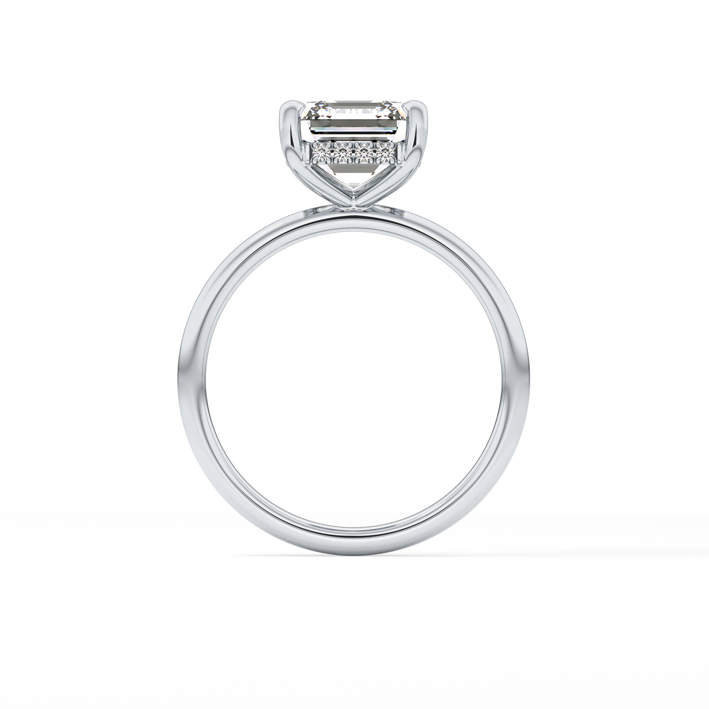 Asscher Hidden Halo Lab Grown Diamond Engagement Ring