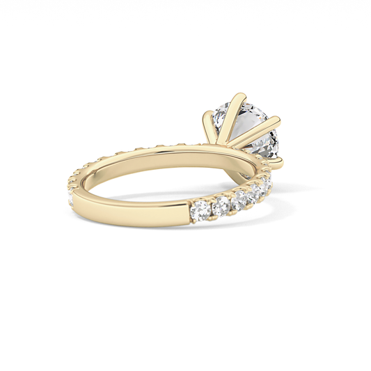 Round Pave Lab Grown Diamond Engagement Ring
