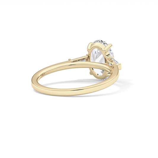 Oval Three Stone Lab Grown Diamond Engagement Ring