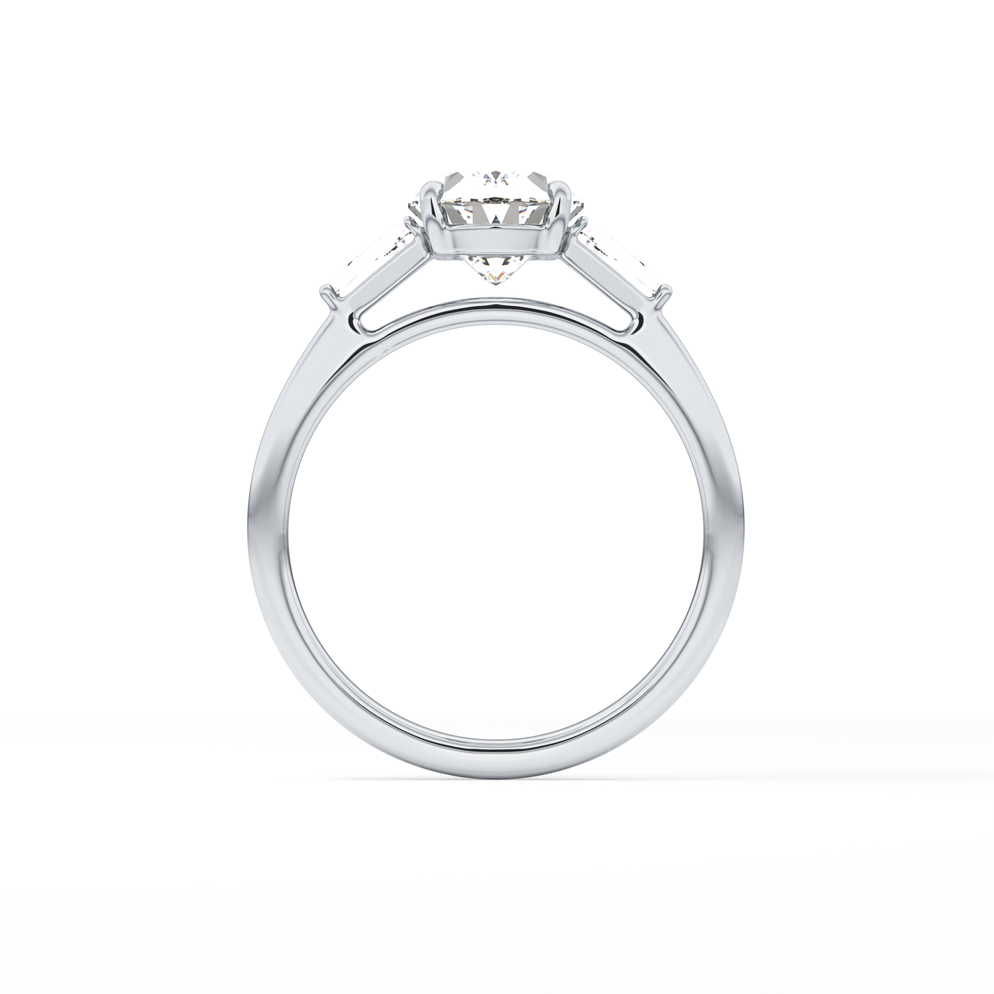 Oval Three Stone Lab Grown Diamond Engagement Ring