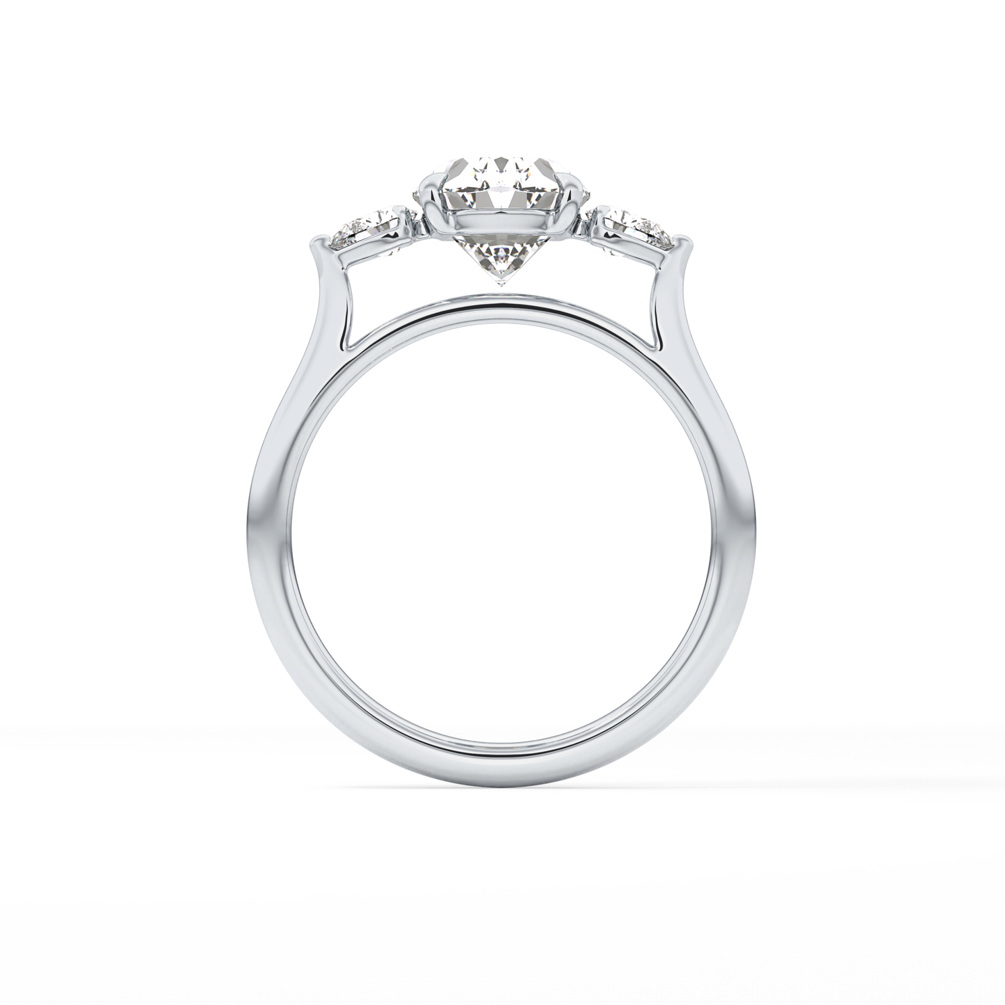 Oval Three Stone Lab Grown Diamond Engagement Ring