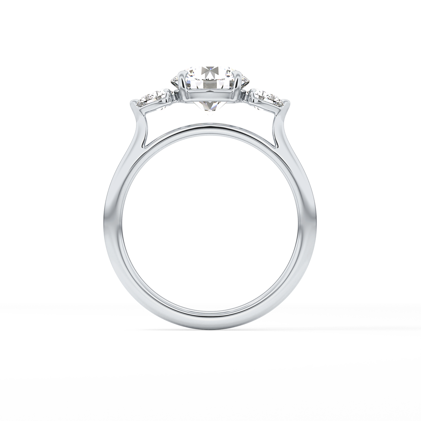 Round Three Stone Lab Grown Diamond Engagement Ring