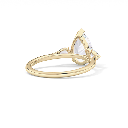 Pear Three Stone Lab Grown Diamond Engagement Ring