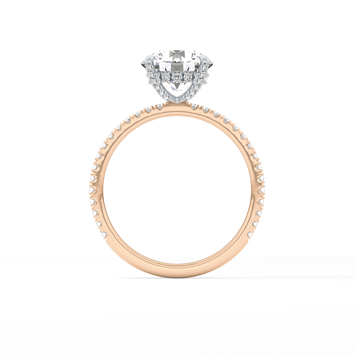 Round Pave & Hidden Halo Lab Grown Diamond Engagement Ring