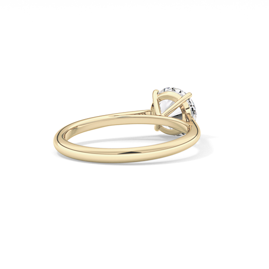 Round Shaped Solitaire Lab Grown Diamond Engagement Ring