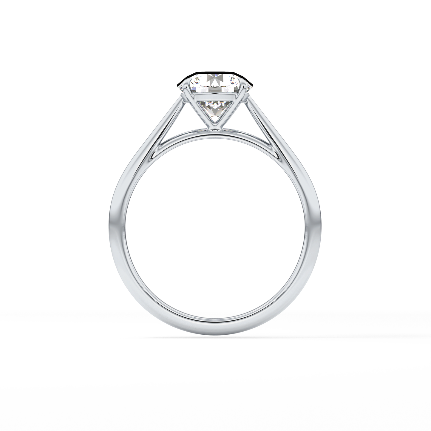 Round Shaped Solitaire Lab Grown Diamond Engagement Ring