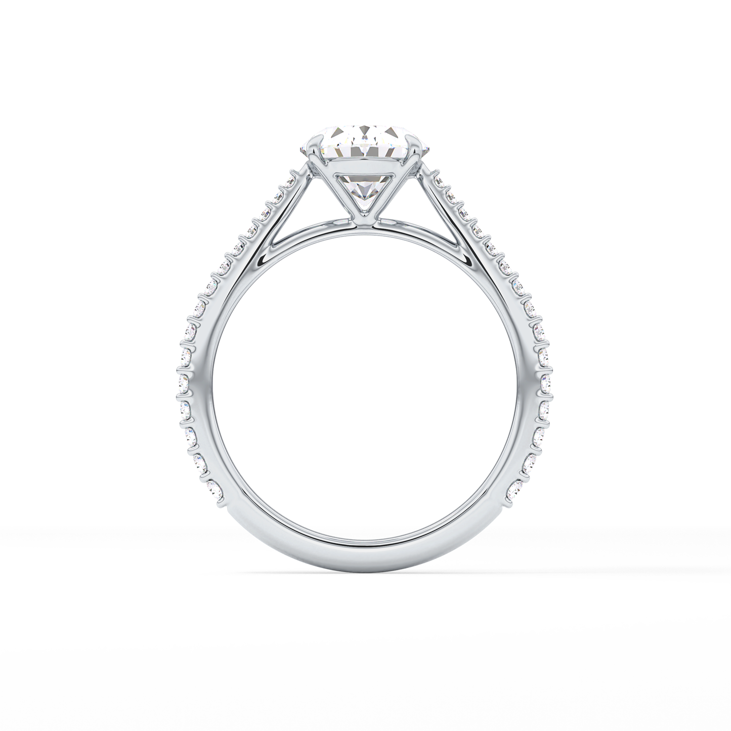 Oval Pave Lab Grown Diamond Engagement Ring