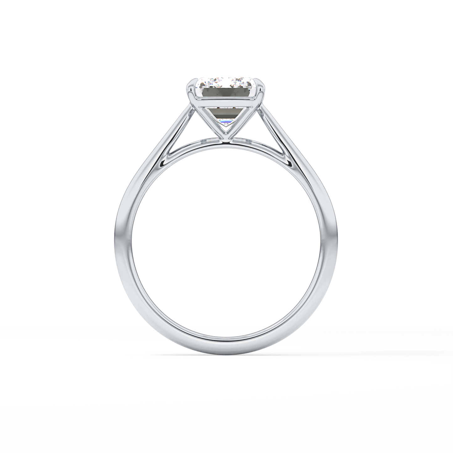 Emerald Solitaire Lab Grown Diamond Engagement Ring