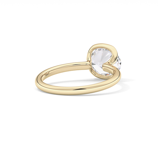 Oval Bezel & Solitaire Lab Grown Diamond Engagement Ring