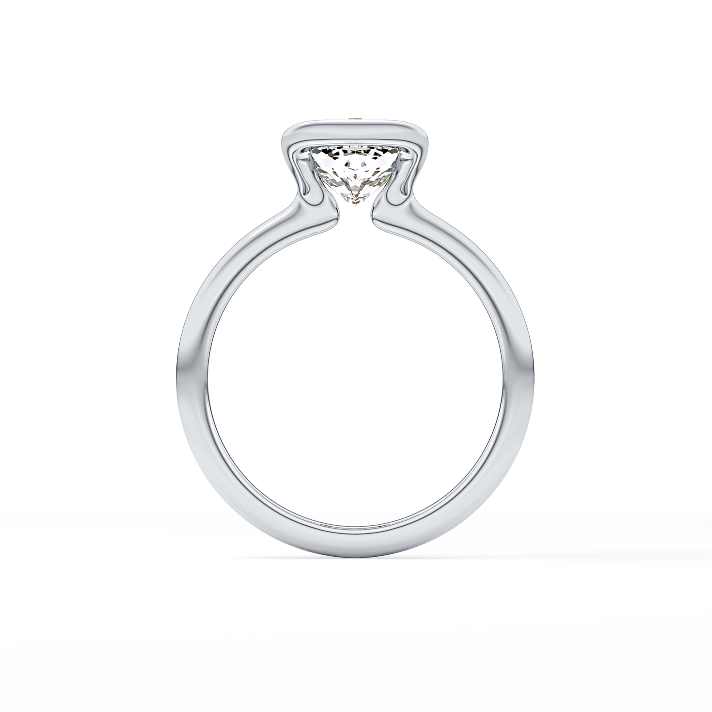 Cushion Bezel Lab Grown Diamond Engagement Ring