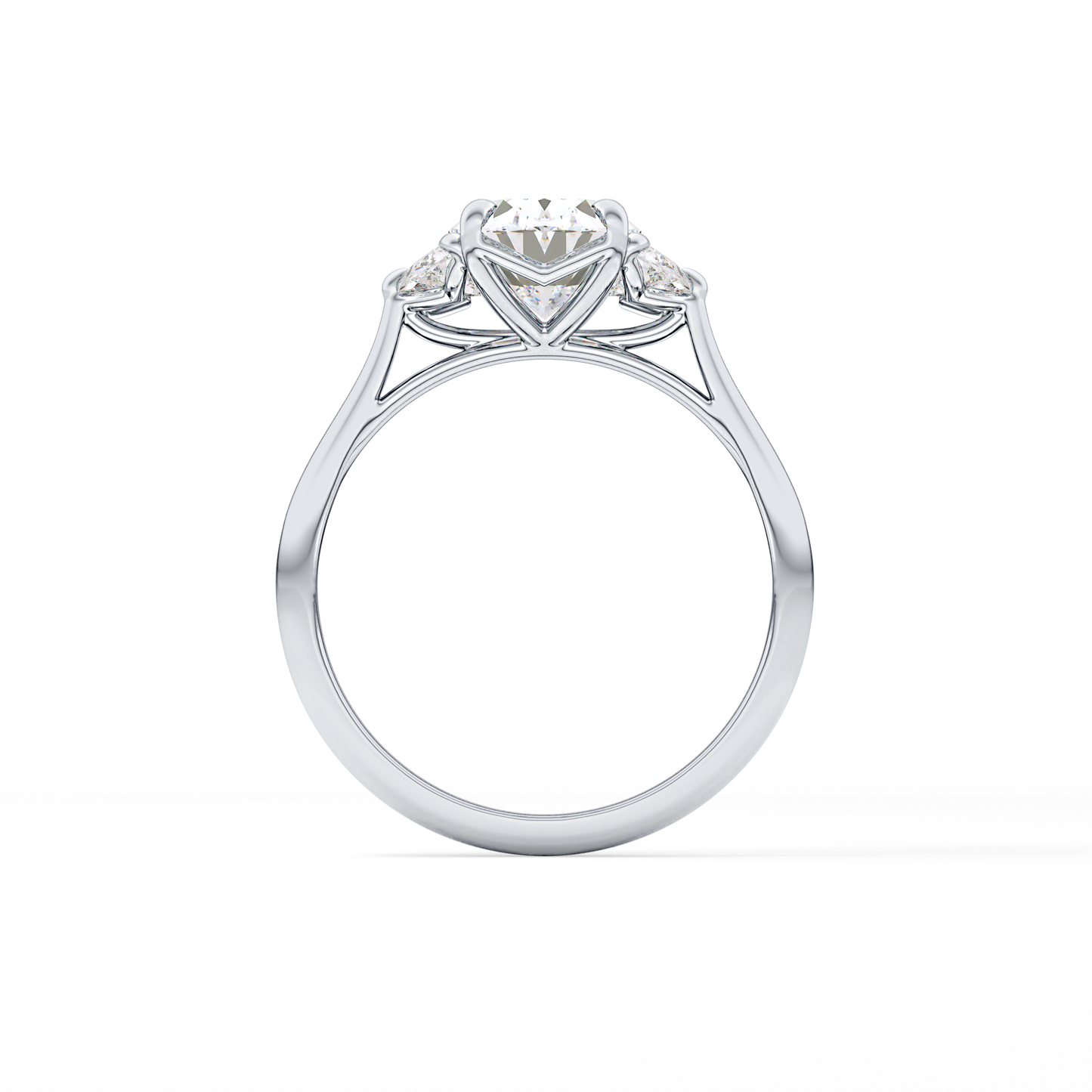 Oval Three Stone Lab Grown Diamond Engagement Ring