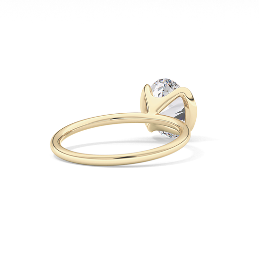 Oval Solitaire Bezel Lab Grown Diamond Engagement Ring