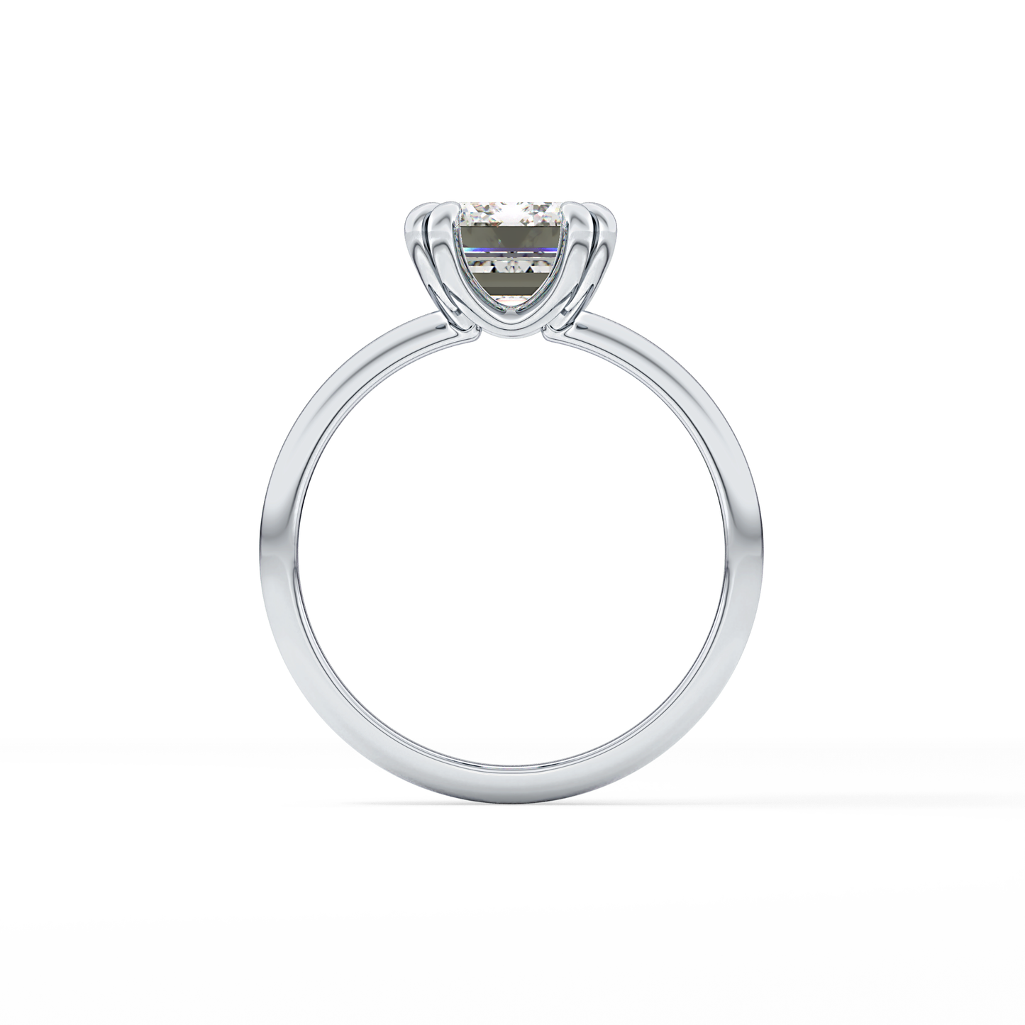 Emerald Solitaire Lab Grown Diamond Engagement Ring