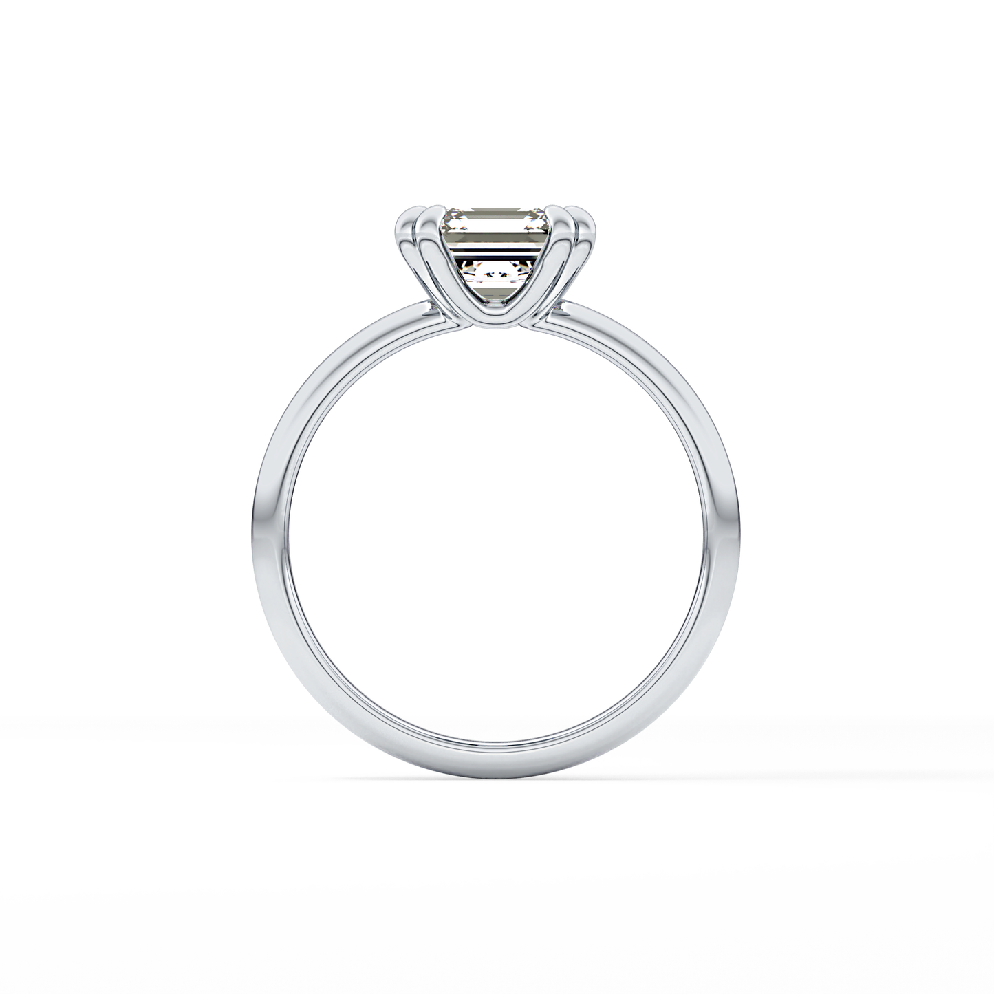 Asscher Solitaire Lab Grown Diamond Engagement Ring