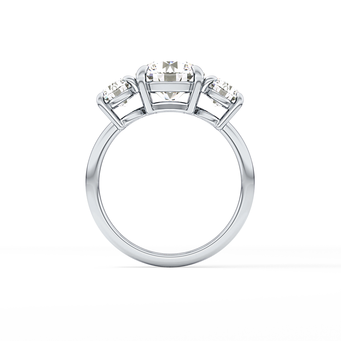 Round Three Stone Lab Grown Diamond Engagement Ring