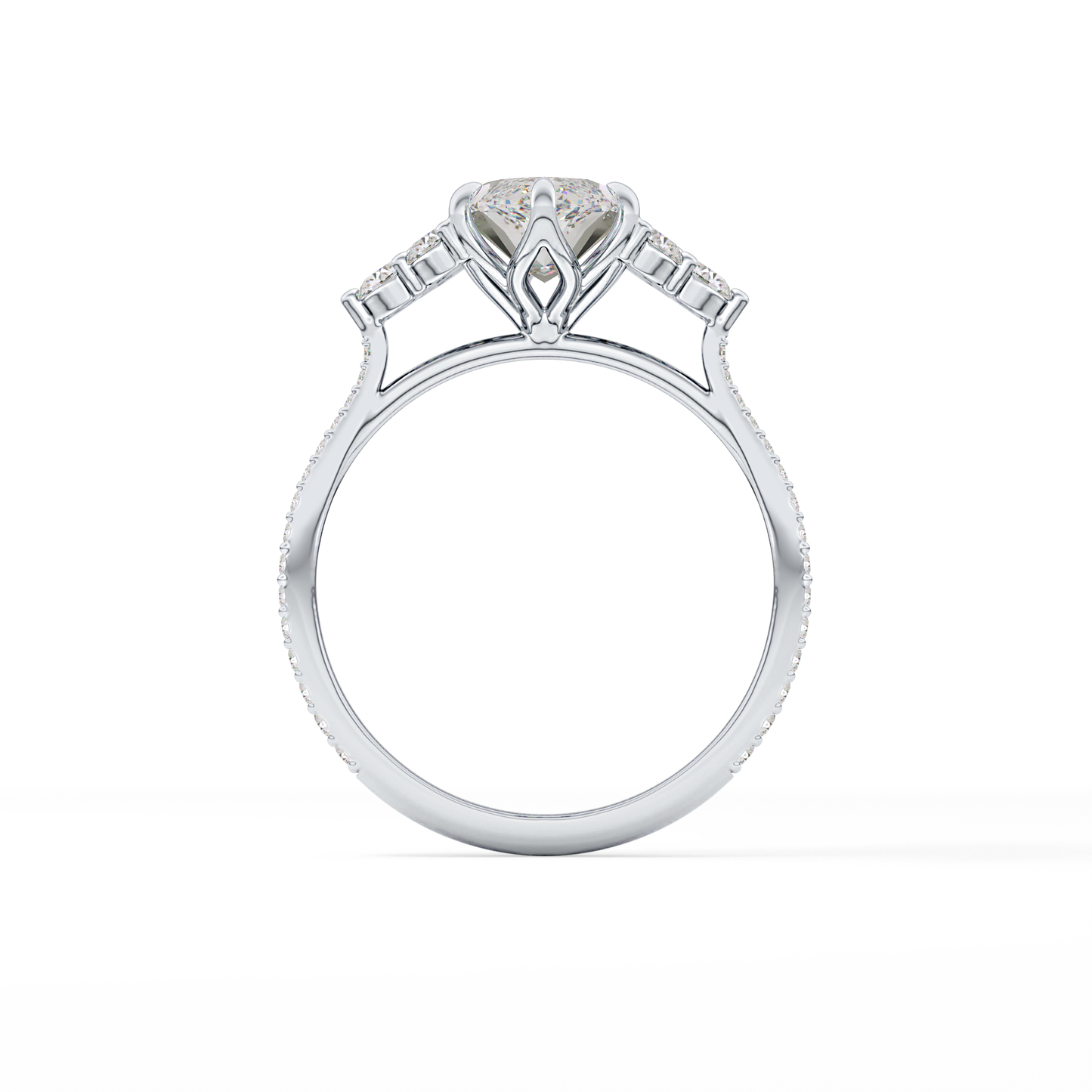 Marquise Cluster Lab Grown Diamond Engagement Ring