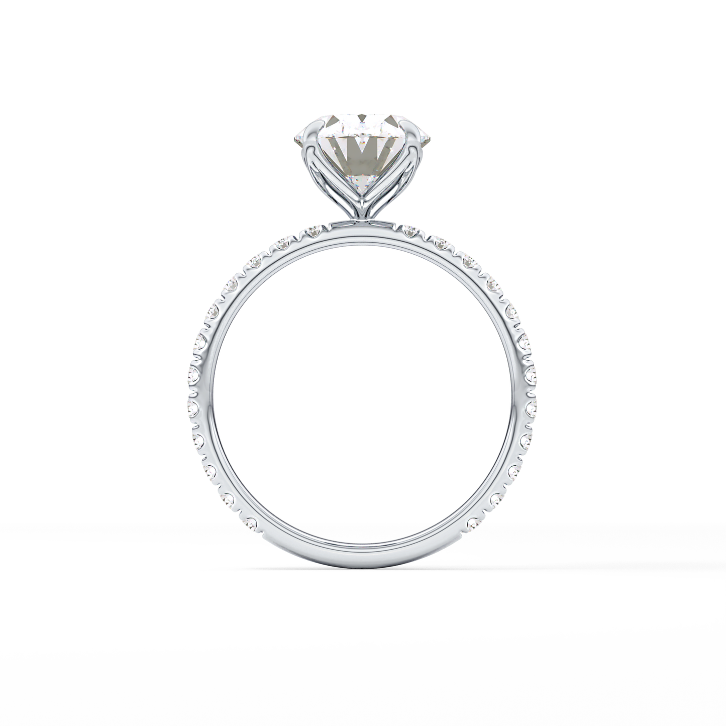 Oval Pave Lab Grown Diamond Engagement Ring