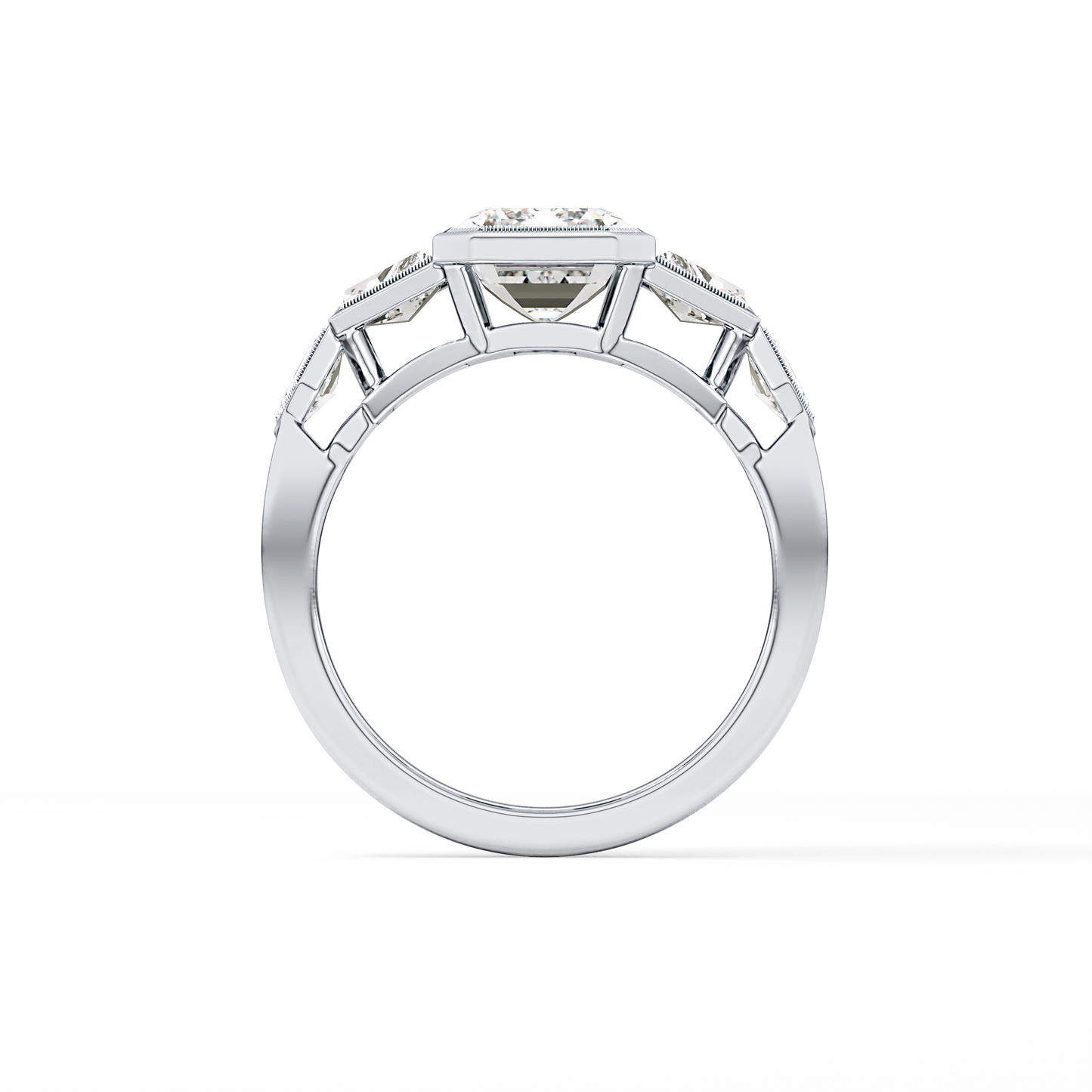 Emerald Cluster Lab Grown Diamond Engagement Ring