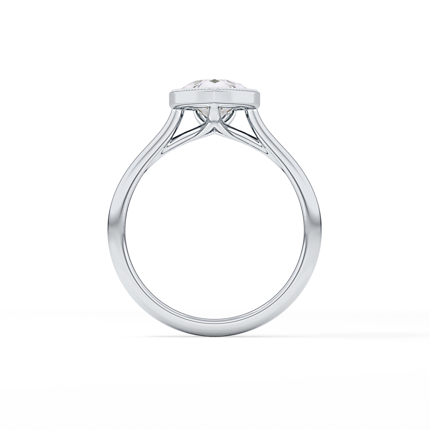 Pear Bezel Lab Grown Engagement Ring