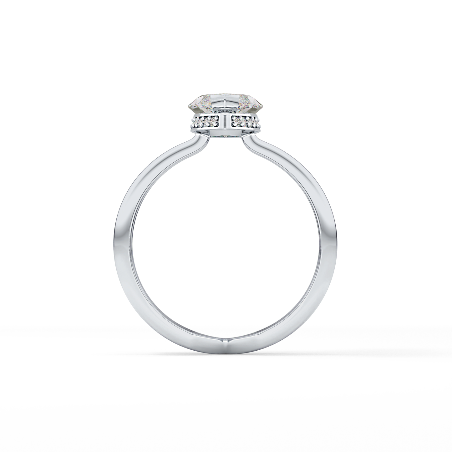 Marquise Double Shank & Hidden Halo Lab Grown Diamond Engagement Ring