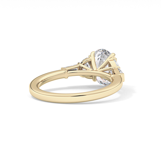 Oval Cluster Lab Grown Diamond Engagement Ring