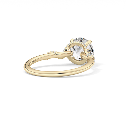 Round Hidden Halo Lab Grown Diamond Engagement Ring