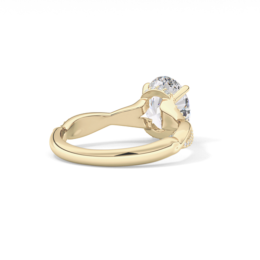 Oval Hidden Halo & Pave Lab Grown Diamond Engagement Ring