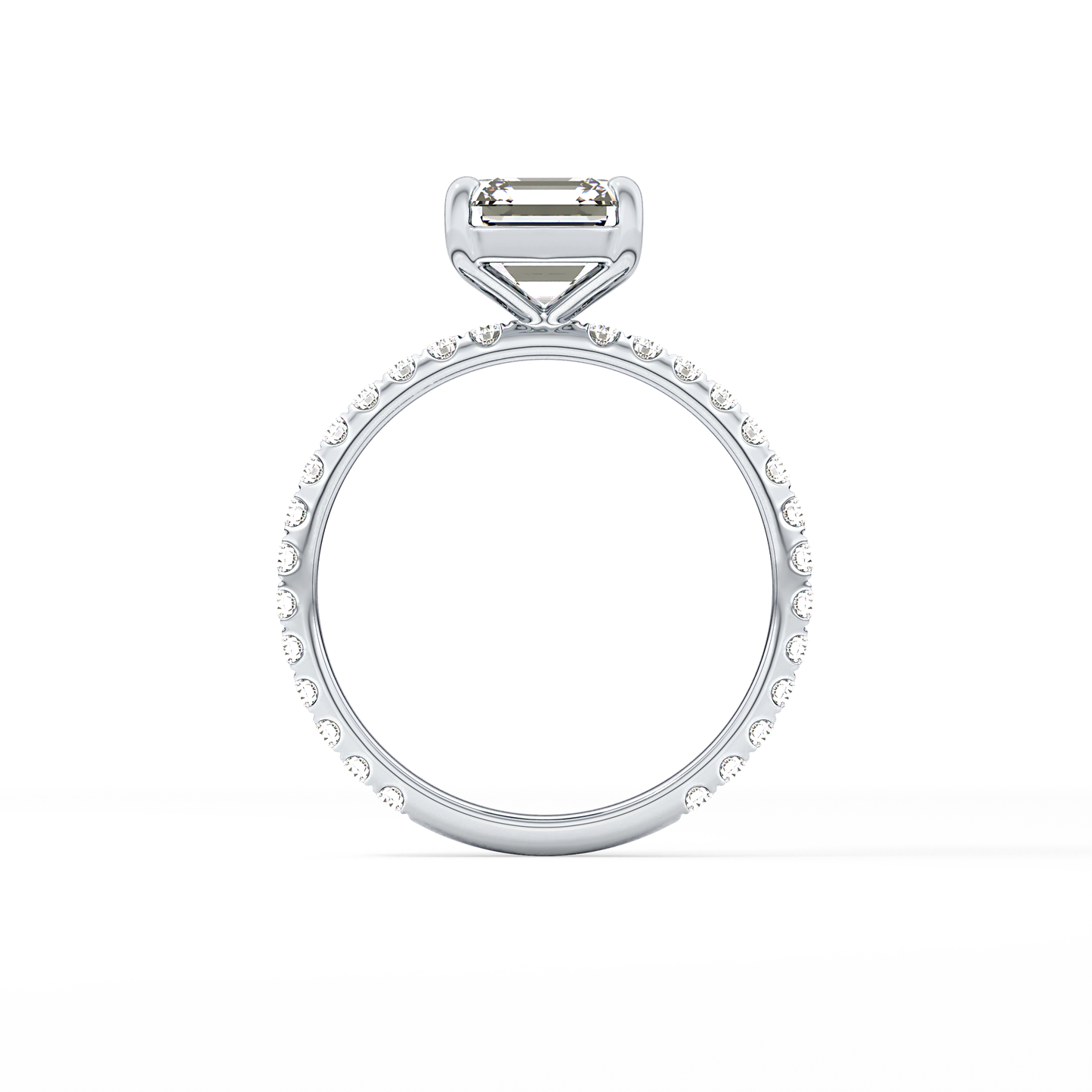 Asscher Pave Lab Grown Diamond Engagement Ring