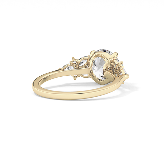 Round Cluster Lab Grown Diamond Engagement Ring