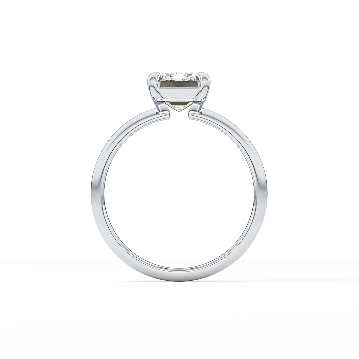 Emerald Solitaire Lab Grown Engagement Ring